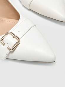 CUCCOO BIZCHIC Women's Elegant Pointed Toe Pumps With Buckle, Suitable For Commuting Valentine's Day - Chantilly - View 8