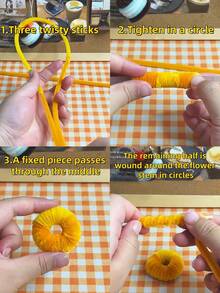 100/200/300/500 支装浅色清新马卡龙色毛根工艺品，多色雪尼尔绒条，高密度雪尼尔绒条，柔软扭扭棒，适用于艺术和手工项目，创意DIY装饰 - 淺杏色 - 查看 6