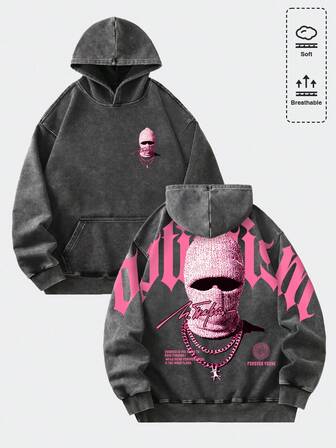 Street Life sweat-shirt à capuche vintage lavé pour homme, style streetwear