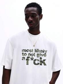 SUMWON Áo thun dáng rộng in họa tiết rằn ri, tay ngắn, cổ tròn, chất liệu cotton, thích hợp mặc hàng ngày vào mùa hè và mùa xuân. - trắng - Xem 3