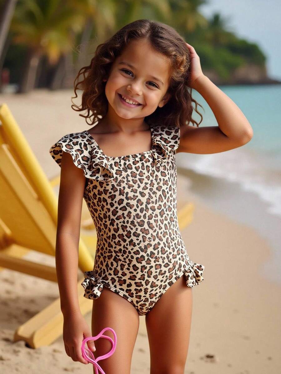 Baby GirlLeopard Print One-Piece Swimsuit, Cute & Conservative Beach Sunscreen Summer Vacation Thermal Christmas Holiday Festival New Years Valentines Swim Baby Girl Animal Print Swimsuit Baby Girl Swim Suit Baby Girl Leopard Print Swimsuit Leopard Print Girls Bathing Suit Cheetah Swimsuit Baby Girl Swimsuit Leopard Print Leopard Bathingsuit Girls Leopard Print Baby Girl Bathing Suit Leopard Print Swimsuit - Brown - View 1