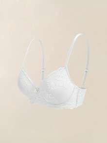 SHEIN 3pcs Solid Lace Underwire Push Up Bra Lingerie - Multicolor - View 7