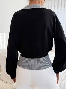 2PCS Women Sweaters - Black - View 4