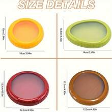 1/4 Packs Clear Food Storage Containers - Airtight, Reusable ABS Flip-Top Seal - Round Stackable Food Contact Boxes For Veggies, Fruits - Hand Washable Multipurpose Fridge Organizer - Multicolor - View 8