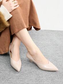 CUCCOO BIZCHIC Women's Pointed Toe Low Heel Classic Simple Basic Commute Work Party Pumps - Deep Apricot - View 5
