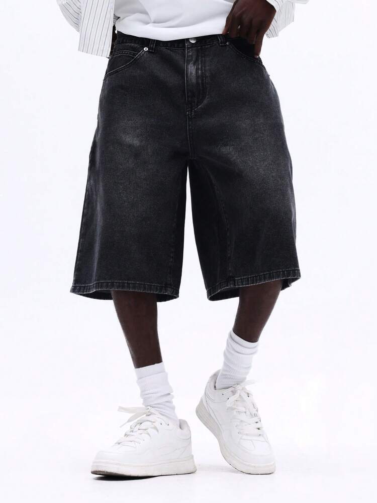 Pantaloni larghi in denim con lavaggio vintage