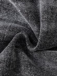 Manfinity Denimwave Men's Casual Distressed Frayed Hem Dark Grey Denim Jeans - Black - View 4