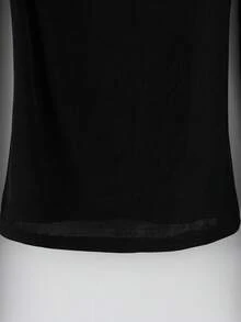 GlowEve Women's Asymmetrical Neckline Chain Decor Long Sleeve T-Shirt, Elegant Casual Wear For Spring, Summer, Autumn, Winter - Black - View 7