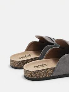 CUCCOO CURVES Zapatos planos sin cordones para mujer, zapatos casuales y holgados, de tela de ante, versátiles y cómodos, color gris - Gris - Ver 9