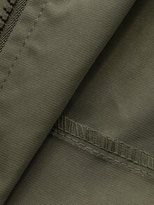 DAZY Chaqueta de manga larga con cuello vuelto y bloques de color para niñas, otoño y primavera - Verde militar - Ver 7