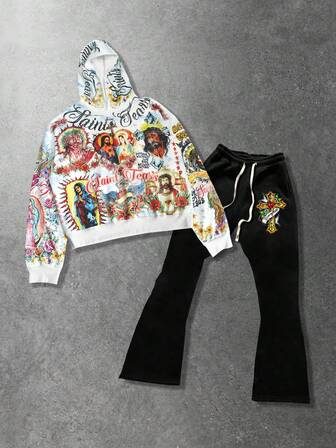 2 pezzi/Set Felpa con cappuccio unisex