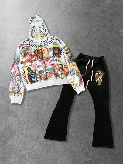 2 pièces/Set Sweat à capuche unisexe