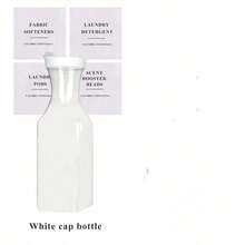 1 paquete de detergente para la ropa con sub-envasado, con 1 botella de etiquetas de sub-envasado, 1 botella de 1500 de capacidad de contenedor de distribución para decoración del hogar y el baño, de vuelta a la escuela - transparente - Ver 7