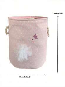 1 PC Spacious Foldable Multi Functional Organizer Storage Swan Print Laundry Basket Bathroom Organizer Storage Basket For Home Bathroom Laundry Room Bedroom Organization All Season Home Decor Storage Solution Space Saving Essential Must Have - Silver - View 11