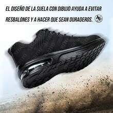 SEGURITO Zapatos de trabajo, tenis industriales hombre/mujer, bota industrial, botas de casquillo, zapatos industriales, zapatillas malla transpirables, antideslizantes, a prueba de pinchazos, ofrece una pisada cómoda. Adecuado para trabajadores de la construcción, personal de almacén, entornos de trabajo y actividades al aire libre. - Negro - Ver 10