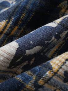 PAVTROS Áo sơ mi nam tay ngắn kẻ caro cổ điển, kiểu dáng đường phố và retro, họa tiết kẻ caro kinh điển với hiệu ứng mài mòn, thiết kế số tối giản, sự kết hợp hoàn hảo giữa hiện đại và cổ điển, phù hợp cho trang phục thường ngày, đường phố, hoạt động ngoài trời, tiệc tùng theo chủ đề, trang phục thời trang, quà tặng ngày lễ, quà tặng cho bạn trai/chồng. - Màu xanh hải quân - Xem 4