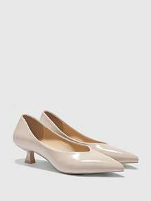 CUCCOO BIZCHIC Women's Pointed Toe Low Heel Classic Simple Basic Commute Work Party Pumps - Deep Apricot - View 2