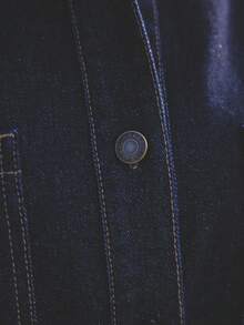 Aralina 女式休闲落肩宽松牛仔衬衫 - 深色水洗藍 - 查看 5