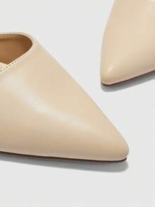 CUCCOO BIZCHIC Tacones de aguja de punta fina para mujer, de tacón alto y estilo minimalista con tira posterior, aptos para ir al trabajo, citas, fiestas y vacaciones - Albaricoque - Ver 7