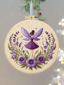 1PC New Winged Girl Embroidery DIY Kit With Manual & English Instructions, Easy For Beginners, Perfect Home Decor Holiday Gift, All-Season Handcrafted Decor - Multicolor - View 5