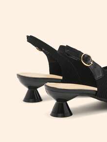 CUCCOO BASICS Zapatos de tacón de punta fina versátiles para mujer - Negro - Ver 4