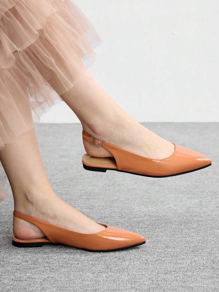 CUCCOO BIZCHIC Commuting Casual Minimalist Solid Color Pointed Toe Women Flats