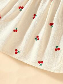 SHEIN 2件套女婴/幼儿可爱水彩花卉印花无袖连衣裙和发带套装，夏季