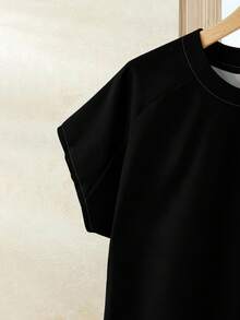 Rusticease 2件套女士度假休闲纯色上衣+印花半裙套装，女士夏季服装，夏季半裙套装，半裙上衣套装，女士半裙上衣套装，印花半裙套装 - 彩色 - 查看 3