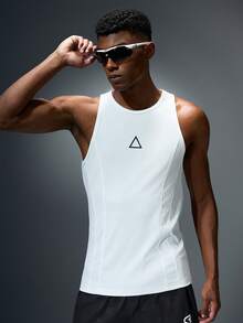 Acti Log Men's Slim Fit Sports T-Shirt & Tank Top, Casual Workout Running Compression Shirt Men - White - View 4