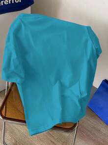 Manfinity Joysei Standard Fit Men's Casual Round Neck Short Sleeve T-Shirt, Lake Blue