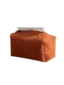 Orange Solid Color Tissue Box Cover, Portable Desktop Storage Box Suitable For Car, Home, Office, Made Of High-Quality Fabric, Modern Decor, Easy To Clean, Lightweight Design - Orange - View 7