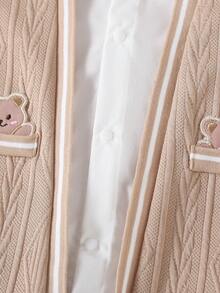 SHEIN Baby Boy Autumn New Gentleman Style 2 In 1 Jumpsuit - Brown - View 4