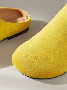 Solecia Zapatos de mujer tipo mule de estilo casual, versátiles y de moda para uso diario - Amarillo - Ver 6