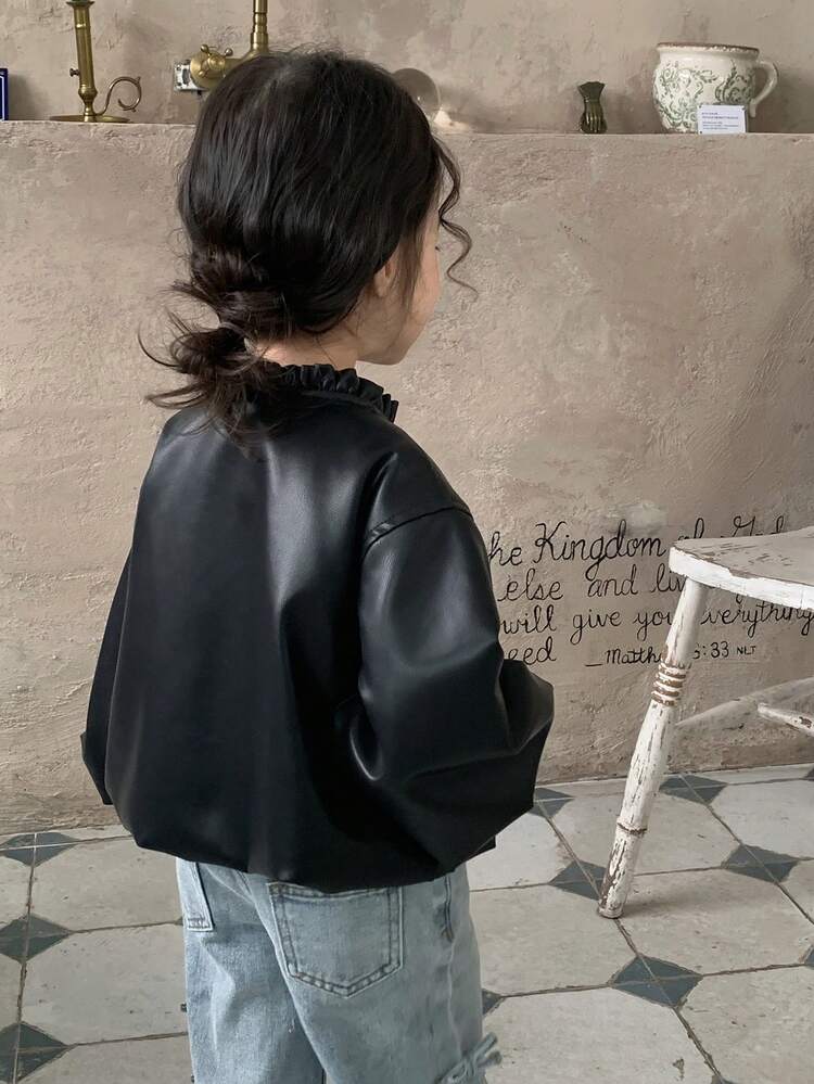 Toddler Girls' Casual Solid Color Spring/Autumn Korean Style Outerwear