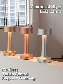 1PC LED Cordless Desk Lamp Touch Control Modern Art Deco Table Light 3 Color Adjustable Brightness For Study Office Desk Decor (No Battery) - multicolor - View 2