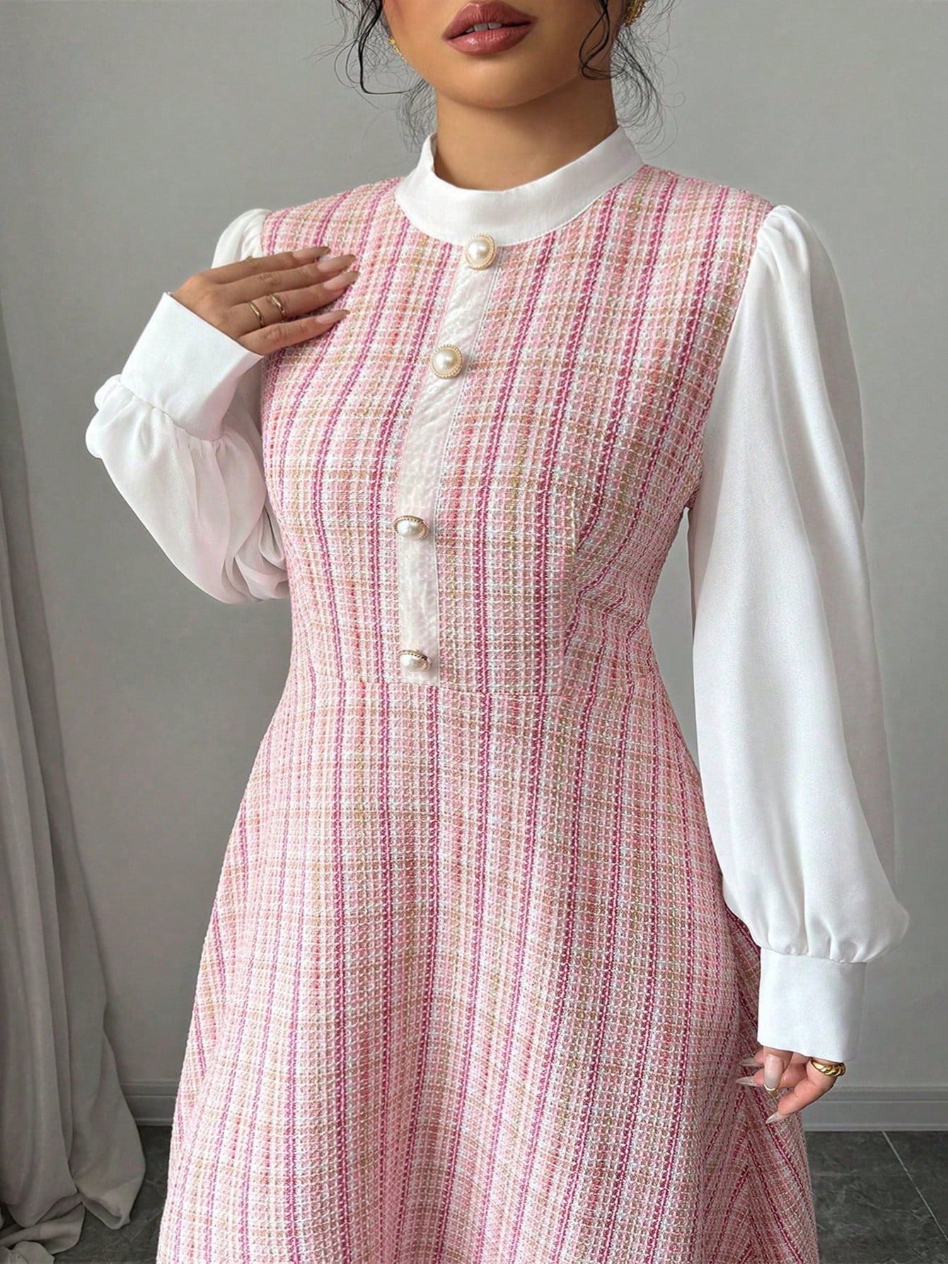 Modelyn فستان طويل الأكمام مناسب للمقاسات الكبيرة،...