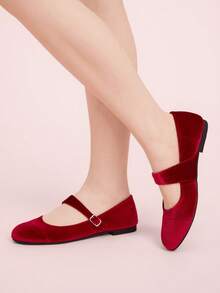 CUCCOO DOLLMOD 女士休闲搭扣设计日常百搭鞋 - 紅色 - 查看 6