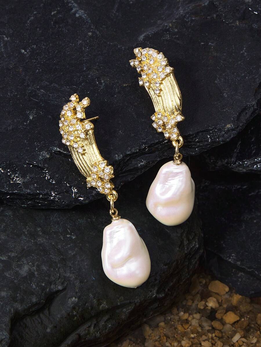 Opalesca 女士吊坠耳环，服饰，复古风格，婚礼/新娘配饰，西式珠宝，仙女风/精灵风，珍珠，秋冬款，送给妈妈/女士/女孩/母亲，优雅，服饰，复古风格，串珠，婚礼/新娘配饰，仙女风/精灵风，珍珠，送给妈妈/女士/女孩/母亲，优雅，高级，高贵，情人节，礼物 - 金黃色 - 查看 1