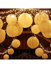 20 Piece White Paper Lantern Decoration Lantern - Suitable For Weddings, Parties, And Outdoor Decoration In Various Sizes - Multicolor - View 6