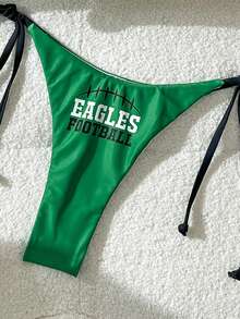 Swim Vcay Women's Summer Beach Letter Print Fashionable Bikini Swimsuit Set - Multicolor - View 4