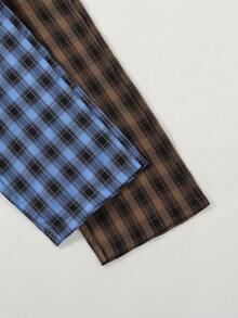 Pantalones deportivos casuales de 2 piezas para niños y jóvenes, de ajuste holgado con cintura elástica y estilo de pierna ancha, con elemento clásico a cuadros, conjunto retro/multipieza, fabricado en tela de alta calidad (poliéster), lavable a máquina, adecuado para uso al aire libre, vuelta al colegio, ir y venir, y talla grande - Multicolor - Ver 6