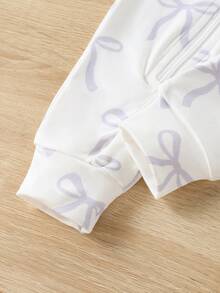 Baby Girls Snug Fit  Pajamas-Zip Romper Two Pack Unicorn Floral Print Pastel Pink Purple White Round Neck Long Sleeve Footless Pajama Set Sleepwear Zip Front Cozy Gentle Breathable All Season New Year 2026 Gift - Multicolor - View 4