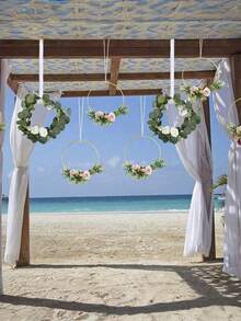 5 st guldfärgade blomringar för jul DIY bröllopskransar, drömfångare och väggbonader - gyllene hantverksringar med oändliga kreativa möjligheter, jul - Multifärgad - Visa 7