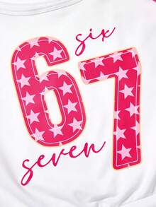 Áo sweatshirt dài tay kiểu thể thao Mỹ, cổ xéo, in số, dành cho thanh thiếu niên, thiết kế hở vai thoải mái, thích hợp cho mùa xuân/thu. - Nhiều màu - Xem 5