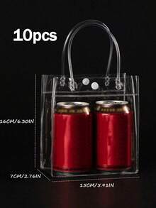 50个装防水透明PVC纽扣礼品袋/购物袋/手提袋，10个纽扣，完美适用于女士婚礼、派对和节日礼物。体育场馆认证透明钱包袋，适用于音乐会、体育赛事和节日庆典。透明防水袋，女士适用，完美适用于夏季、度假和海滩，也可用作圣诞礼物袋。 - 彩色 - 查看 8