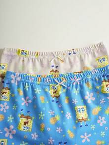 SpongeBob SquarePants | SHEIN Young Girl Comfortable Cartoon Graphic Cami Top & Boyshorts Underwear Set