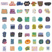 Pegatinas de la serie creativa e inspiradora en inglés para DIY, cuaderno, vaso de agua, monopatín, graffiti, impermeables - Color - Ver 5