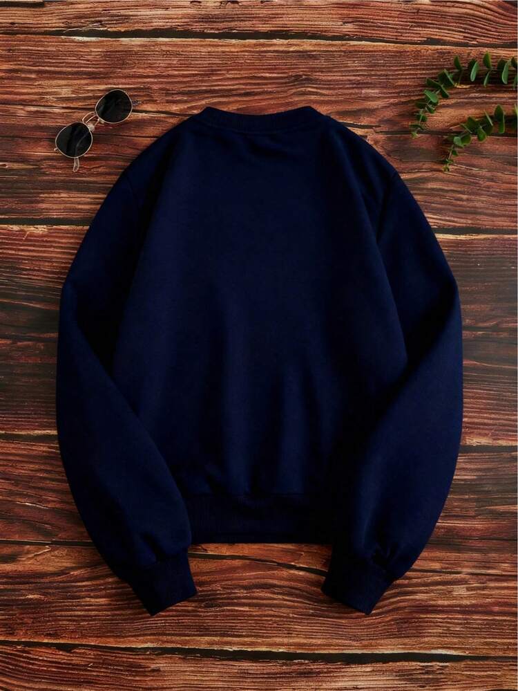 Sudadera con capucha de manga larga con cordón y estampado de letras y dibujos animados para mujer, para otoño/invierno, tops de manga larga,sudadera de moda con impresión de letras "Ciudad Imperio de Nueva York", blusa para mujer,abrigo casual para mujer - Azul marino YA1 - Añade 2