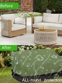 1pc Heavy-Duty Waterproof Sofa Cover For Outdoor Patio, Garden, Or Balcony - All-Weather UV, Rain, Snow, Dust Protection - Fits Most Double Sofas, Love Seats, Couches - Drawstring Closure - Polyester Fabric, Patio Furniture Protector, Snug Fit Design, Longlasting Material, Furniture Shield, Garden Enthusiasts - Multicolor - View 7