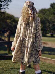 SHEIN Unity Women's Floral Print Loose Fit Ruffle Hem Midi Dress, Early Spring - Multicolor - View 2